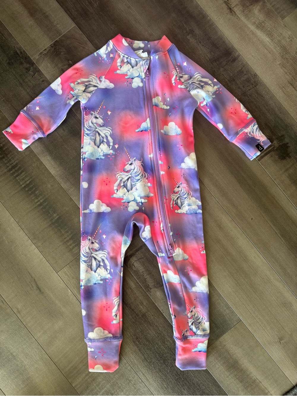 Deux par Deux Unicorn Fleece-Lined One-Piece Base Layer – 18M